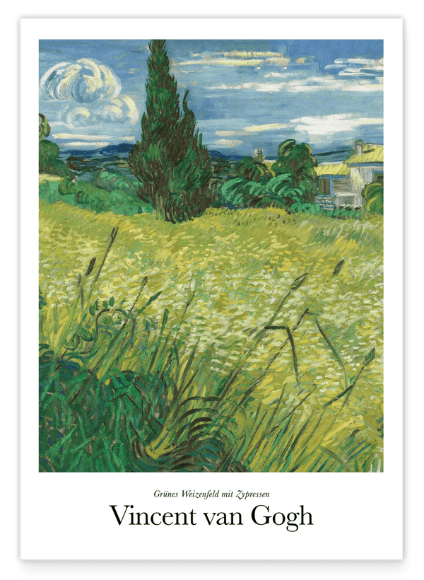 Vincent van Gogh - Museum-Poster Grünes Weizenfeld mit Zypressen