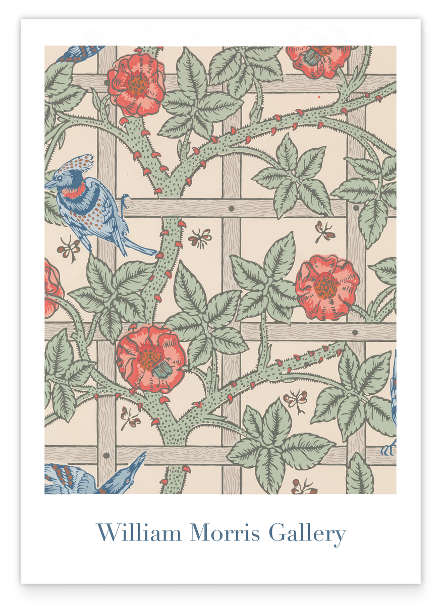 William Morris Jagd - Museum-Poster Rosen und Vögel