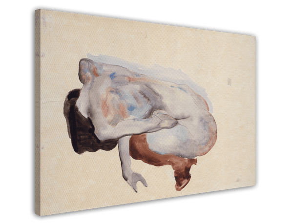 Egon Schiele - Hockende Frau in Stöckeln und schwarzen Kniestrümpfen
