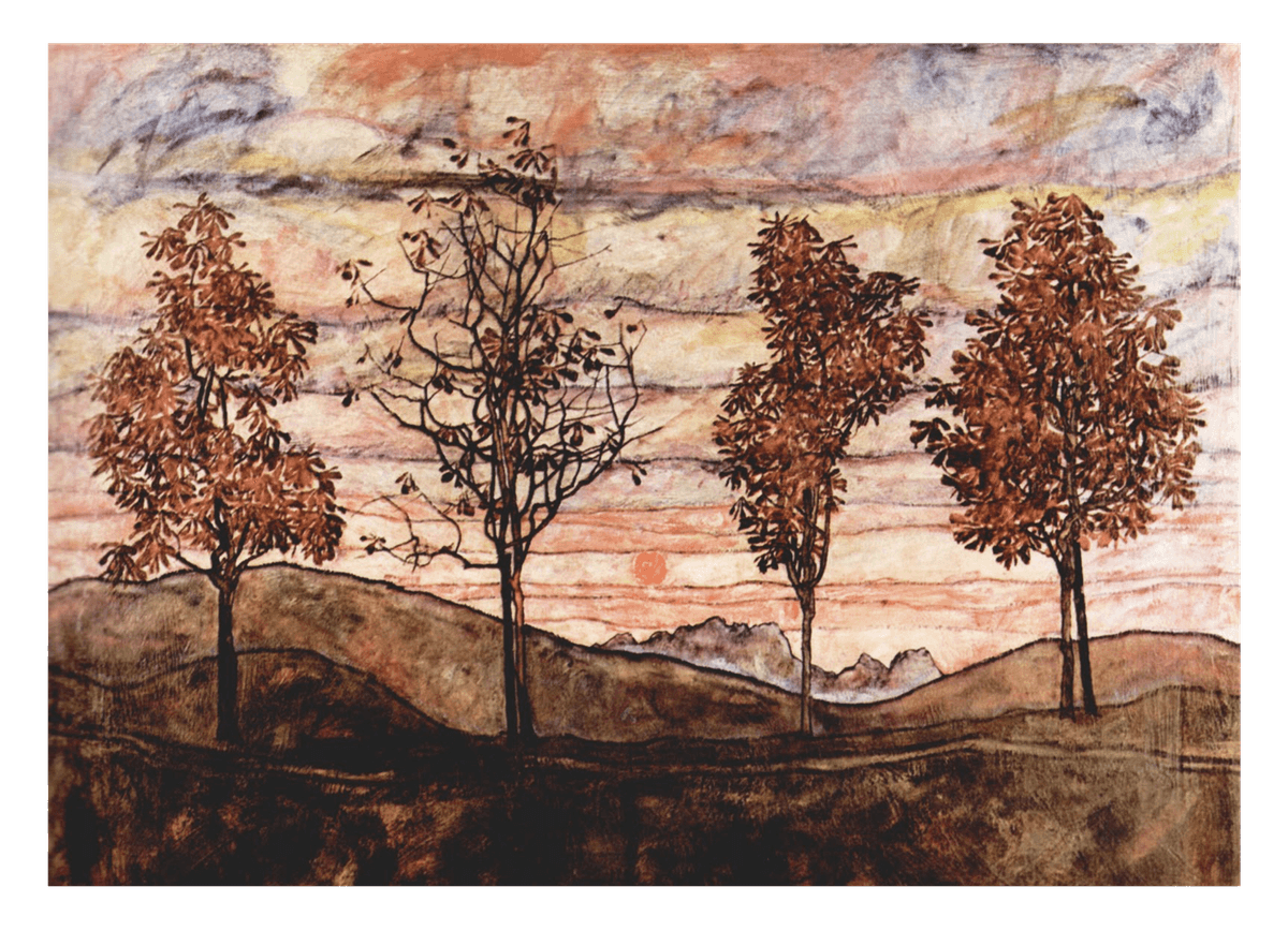 Egon Schiele - Vier Bäume