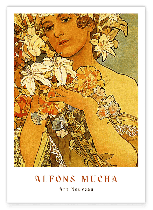 Alfons Mucha - Museum-Poster Frau mit Blumen I