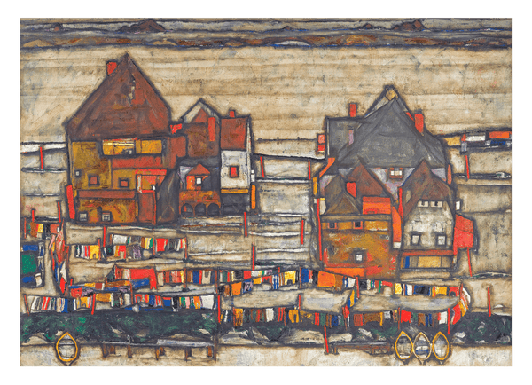 Egon Schiele - Häuser mit bunter Wäsche