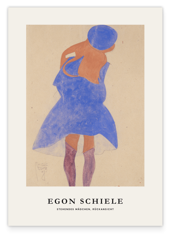 Egon Schiele - Museum-Poster I Stehendes Mädchen, Rückansicht
