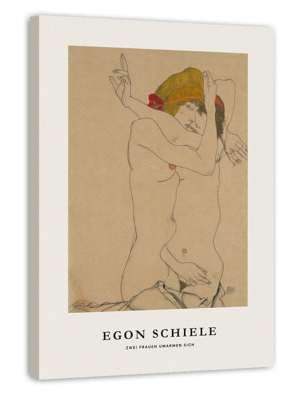 Egon Schiele - Museum-Poster I Zwei Frauen umarmen sich