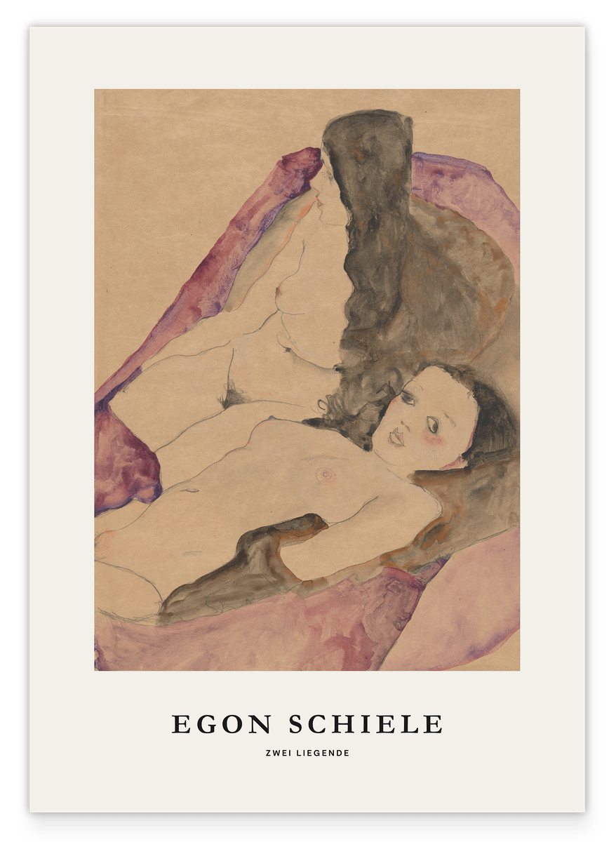 Egon Schiele - Museum-Poster I Zwei Liegende