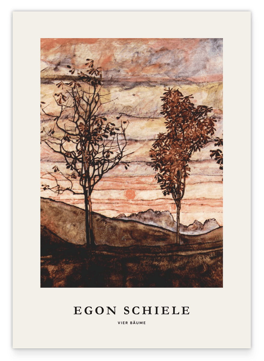Egon Schiele - Museum-Poster I vier Bäume (Ein Ausschnitt)