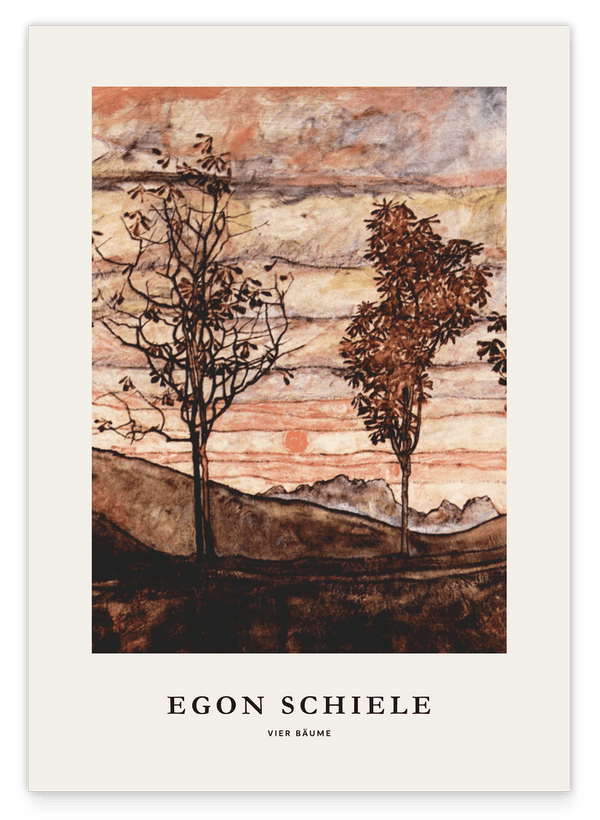 Egon Schiele - Museum-Poster I vier Bäume (Ein Ausschnitt)