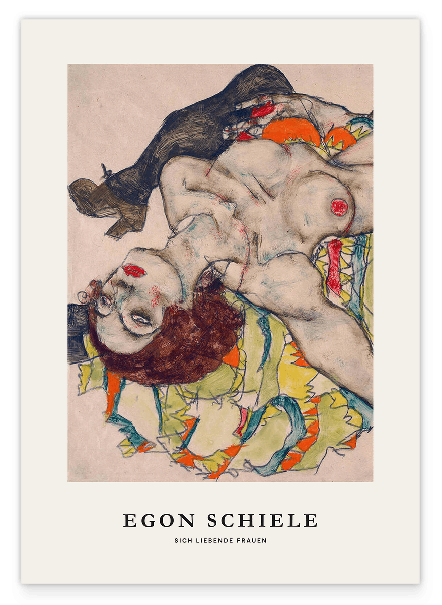 Egon Schiele - Museum-Poster I Sich liebende Frauen