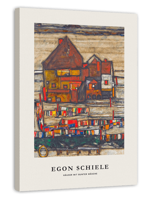 Egon Schiele - Museum-Poster I Häuser mit bunter Wäsche