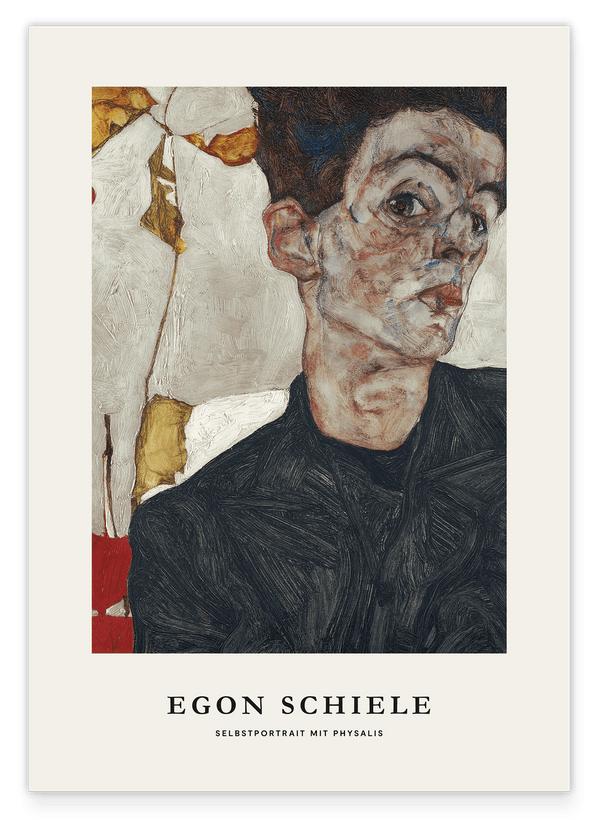 Egon Schiele - Museum-Poster I Selbstportait mit Physalis
