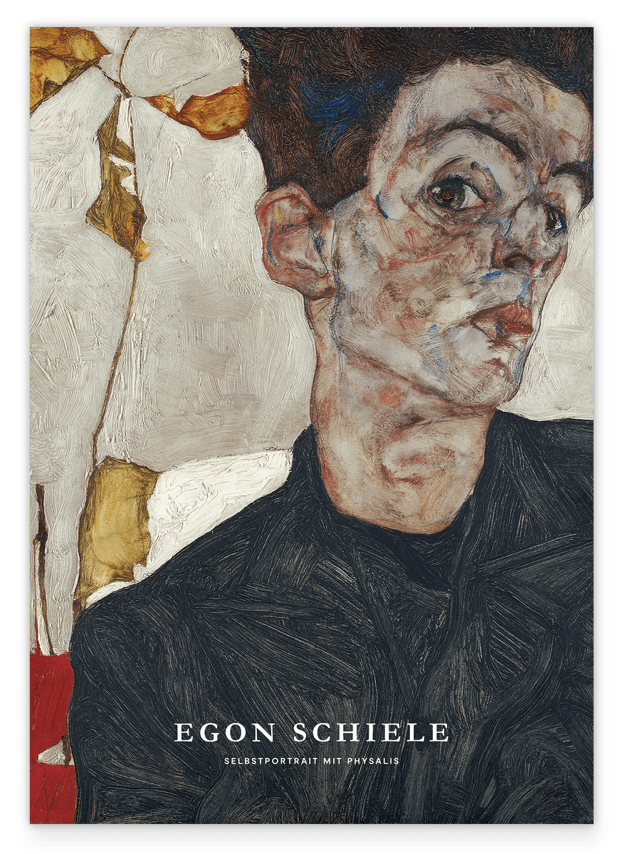 Egon Schiele - Museum-Poster II Selbstportait mit Physalis