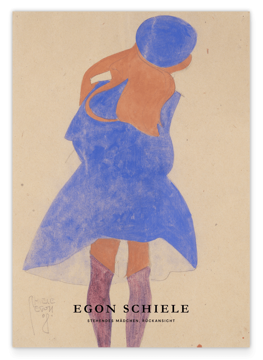 Egon Schiele - Museum-Poster II Stehendes Mädchen, Rückansicht