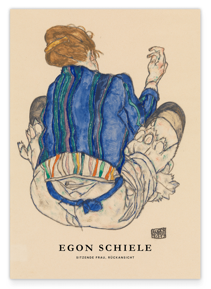 Egon Schiele - Museum-Poster II Sitzende Frau, Rückansicht