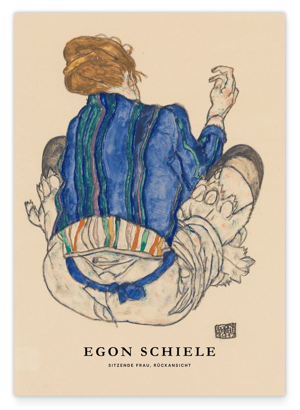 Egon Schiele - Museum-Poster II Sitzende Frau, Rückansicht