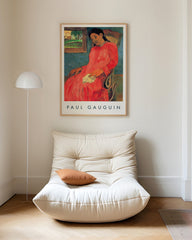After Hover: Paul Gauguin - Museum-Poster Frau im rotem Kleid