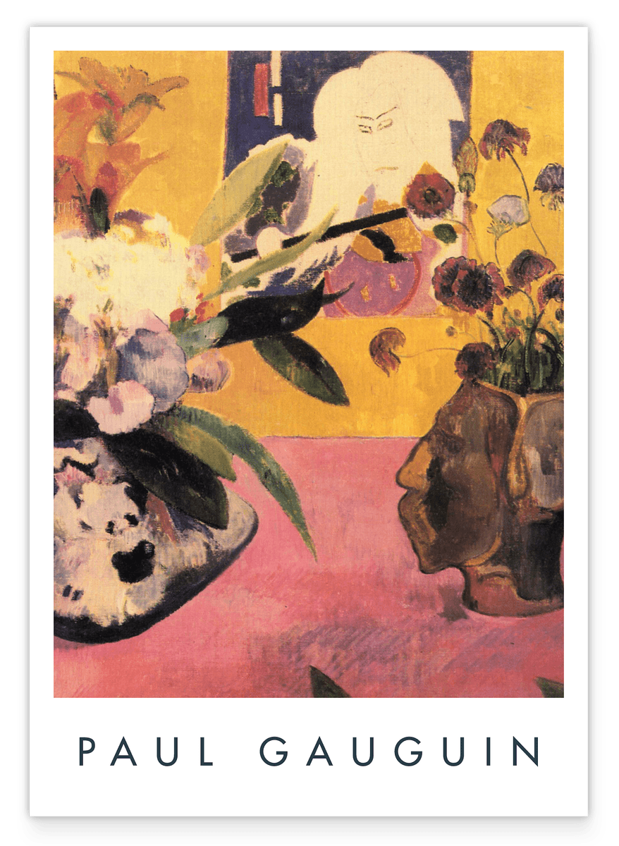 Paul Gauguin - Museum-Poster Stillleben mit japanischer Grafik