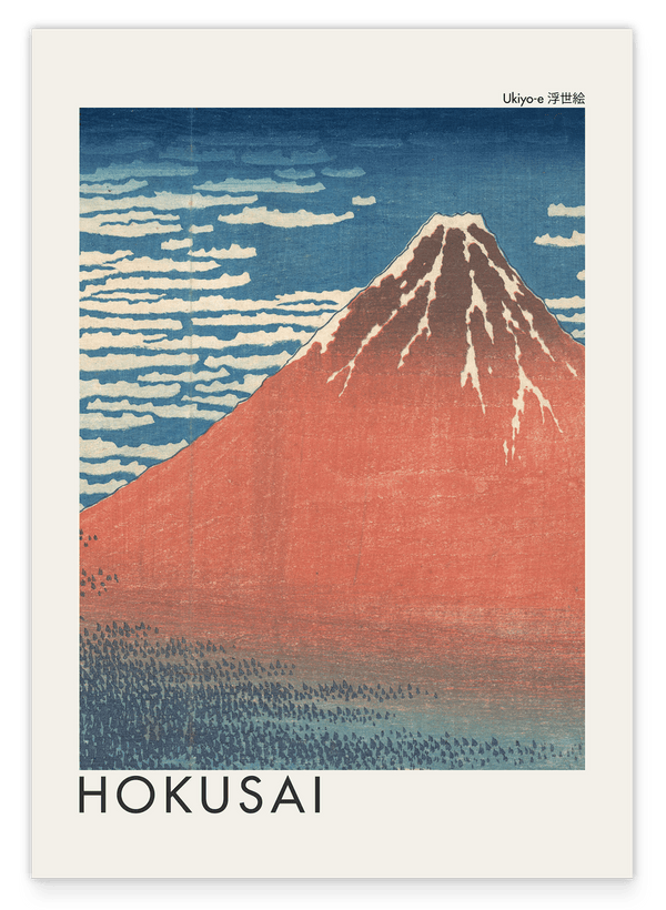Katsushika Hokusai - Museum-Poster Südwind, klarer Himmel (Gaifū kaisei)