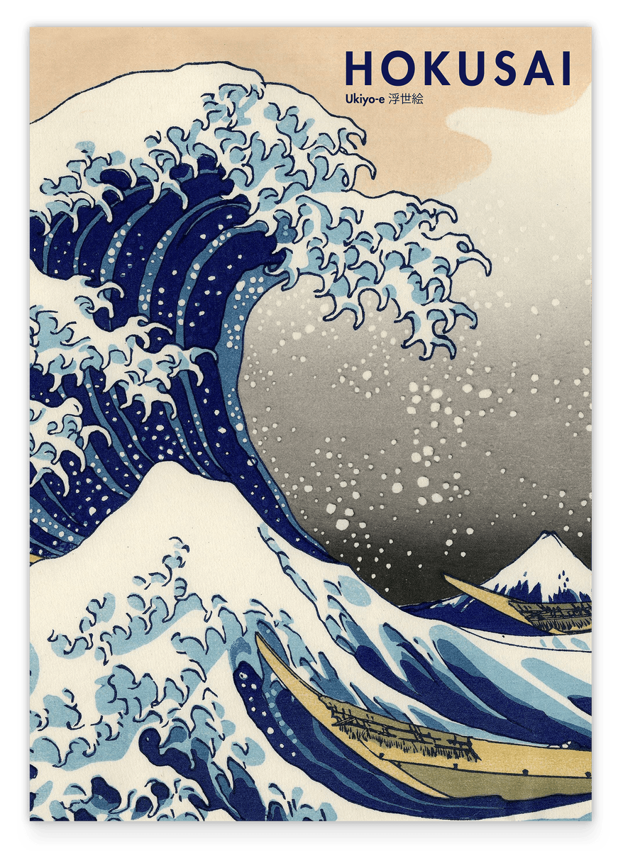 Katsushika Hokusai - Museum-Poster III Die Welle - Unter der Welle vor Kanagawa (Kanagawa Oki Nami Ura) oder: 