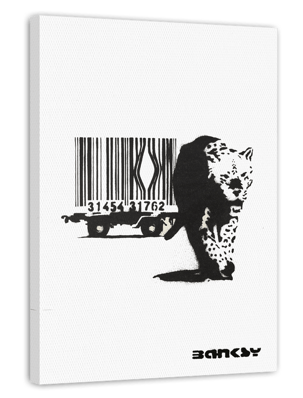 Banksy - Museum-Poster Leopard mit Strichcode - Konsumkritik