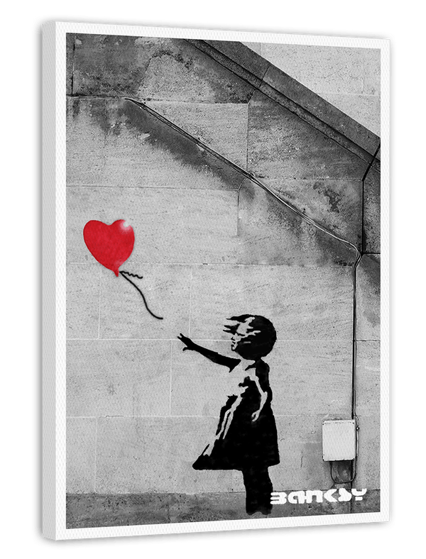 Banksy - Mädchen mit Herz Luftballon & Treppe - Museum-Poster II