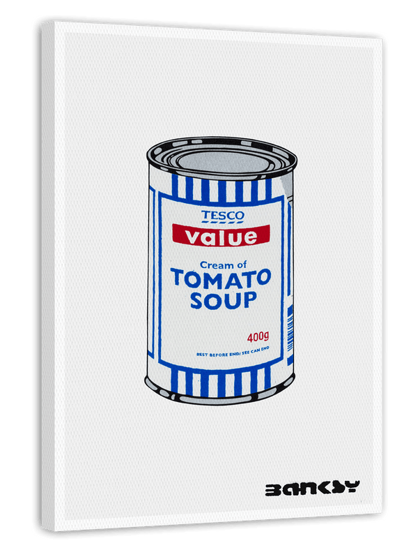 Banksy - Museum-Poster - Dose Tomato Soup in blau