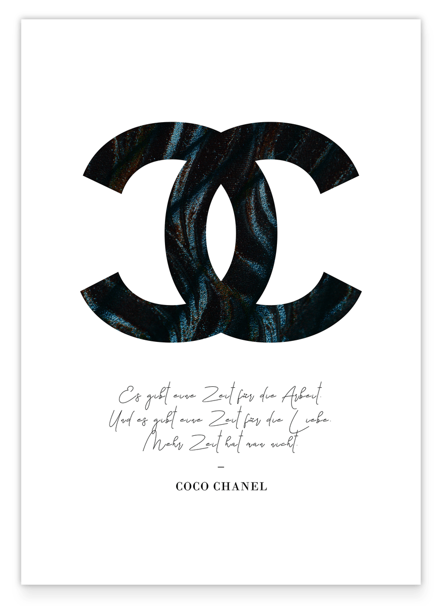 Zitat von Coco Chanel - Mode-Ikone - Dunkles Muster