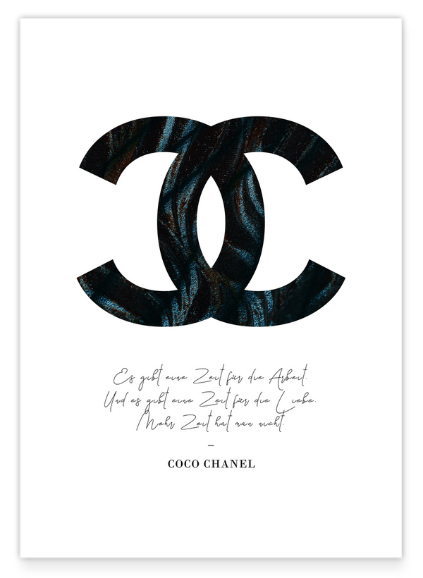 Zitat von Coco Chanel - Mode-Ikone - Dunkles Muster