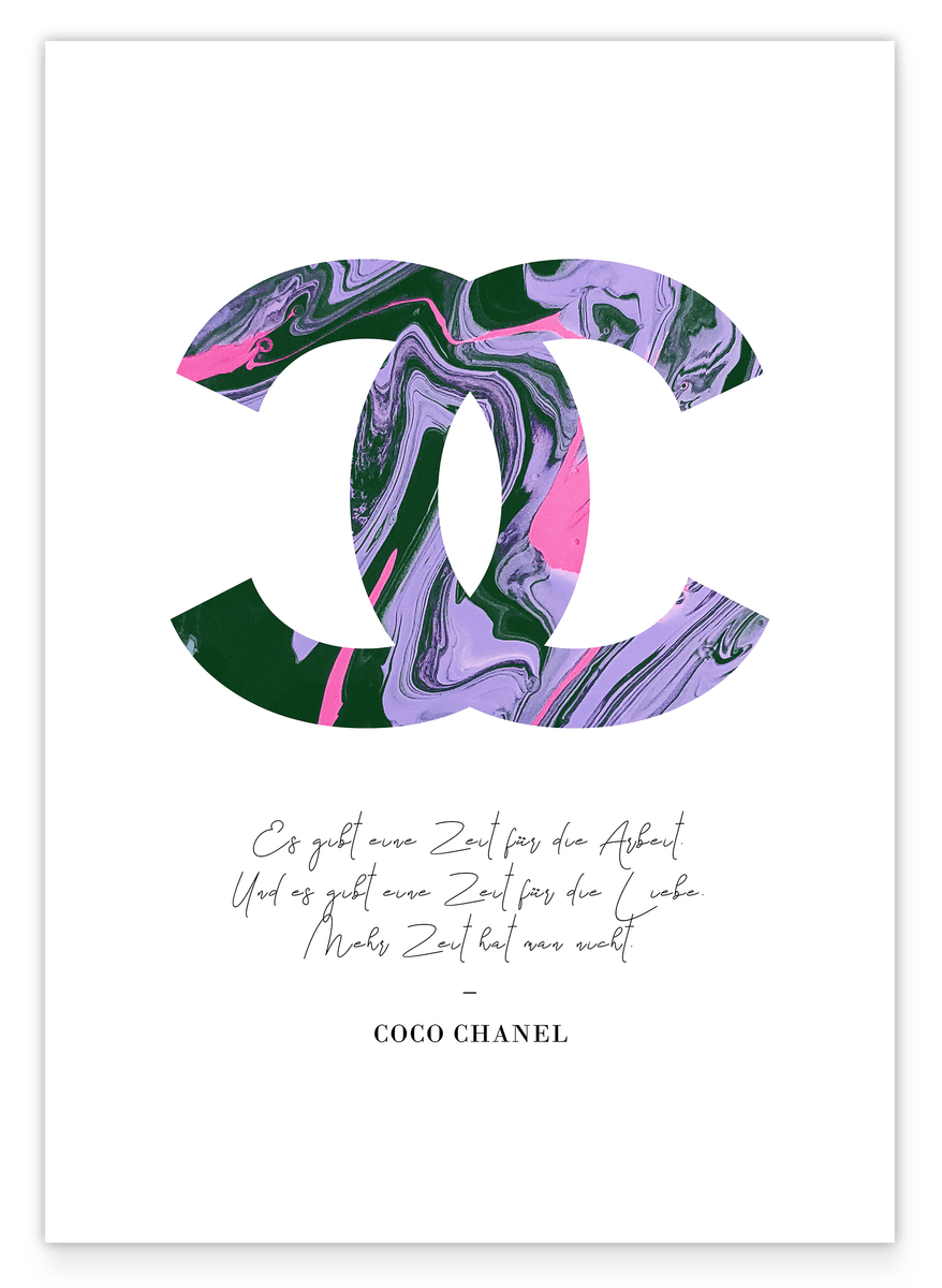 Zitat von Coco Chanel - Mode-Ikone - 80er Muster