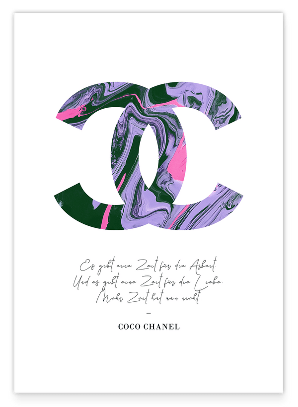 Zitat von Coco Chanel - Mode-Ikone - 80er Muster