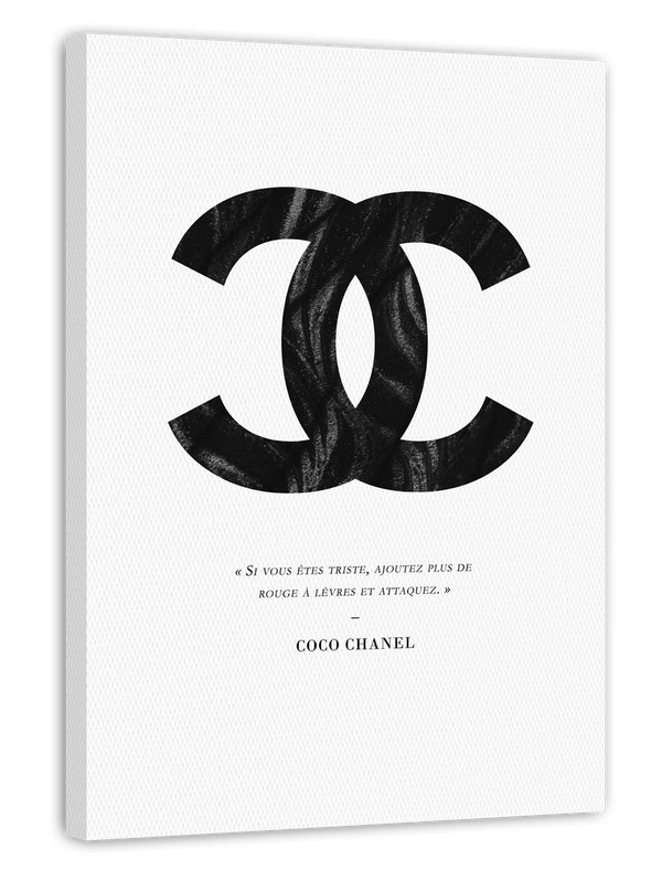 Zitat von Coco Chanel - Mode Kunstdruck in Schwarz-Weiß