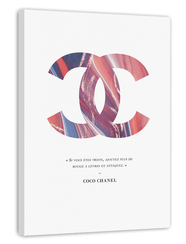 Französisches Zitat von Coco Chanel - Mode Logo in Pastellfarben