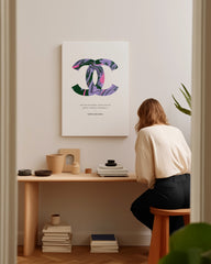 After Hover: Zitat von Coco Chanel - Mode-Ikone - 80er Muster
