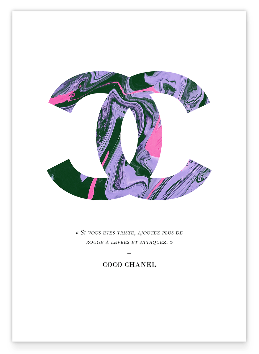 Zitat von Coco Chanel - Mode-Ikone - 80er Muster
