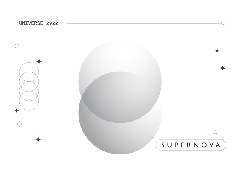 Supernova - Kreise in Grau
