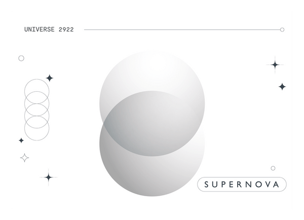Supernova - Kreise in Grau
