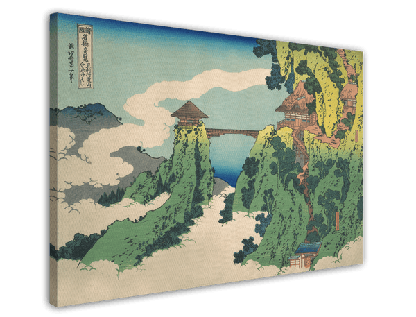 Katsushika Hokusai - Die hängende Wolkenbrücke am Berg Gyōdō bei Ashikaga (Ashikaga Gyōdōzan kumo no kakehashi)