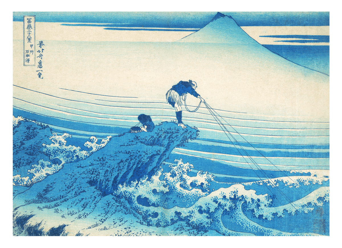 Katsushika Hokusai - Kajikazawa in der Provinz Kai aus der Serie Sechsunddreißig Ansichten des Berges Fuji (Fugaku sanjūrokkei)