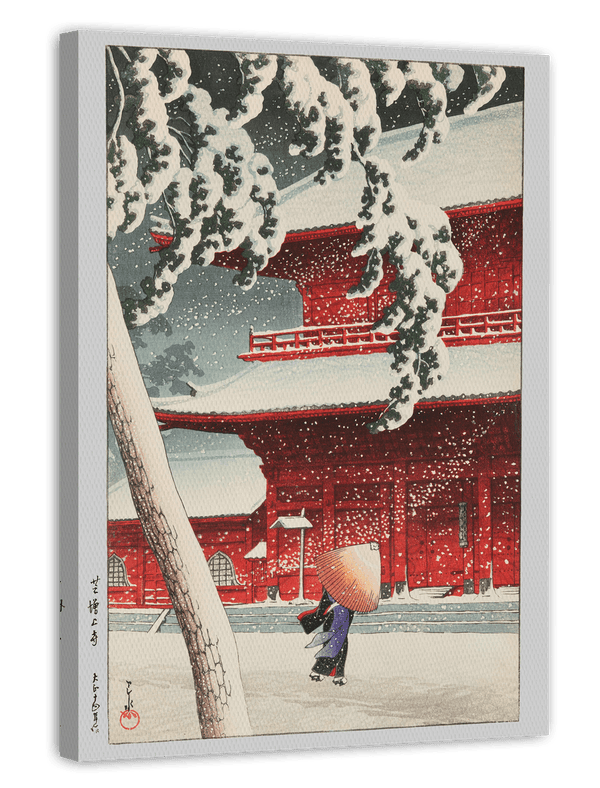 Kawase Hasui - Verschneiter Zojo-ji Tempel in Shiba