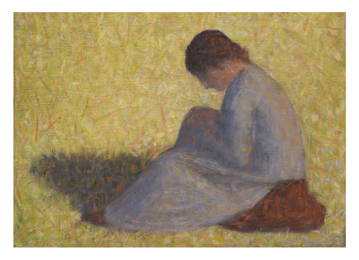 Georges Seurat - Bäuerin im Gras sitzend