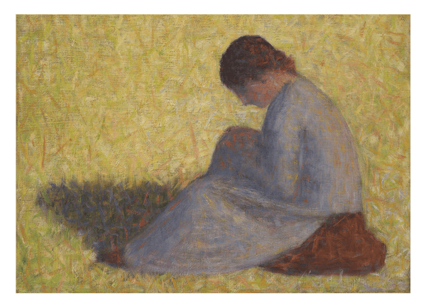 Georges Seurat - Bäuerin im Gras sitzend