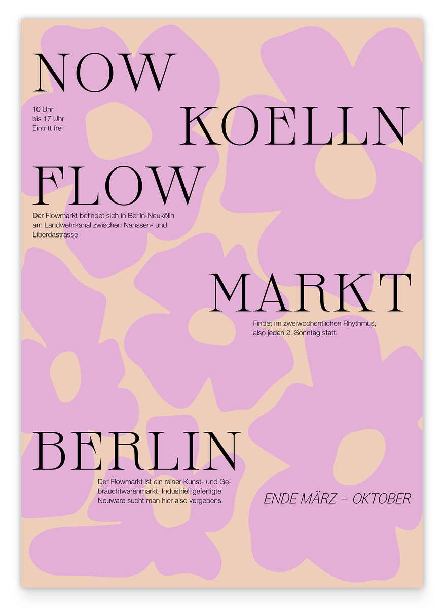 Flowmarkt in Berlin Neukölln mit Blumen-Muster