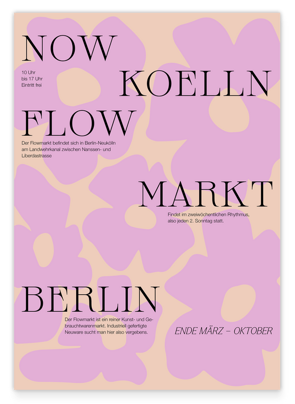 Flowmarkt in Berlin Neukölln mit Blumen-Muster