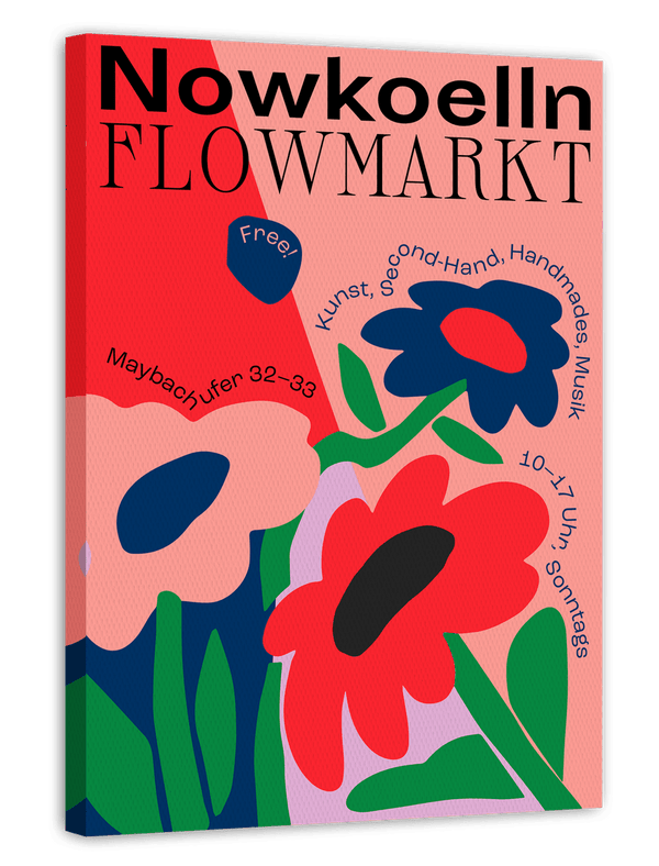 Flowmarkt Berlin Kultmotiv mit roten Blumen