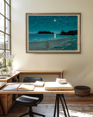 After Hover: Kawase Hasui - Shichiri Strand im Mondlicht