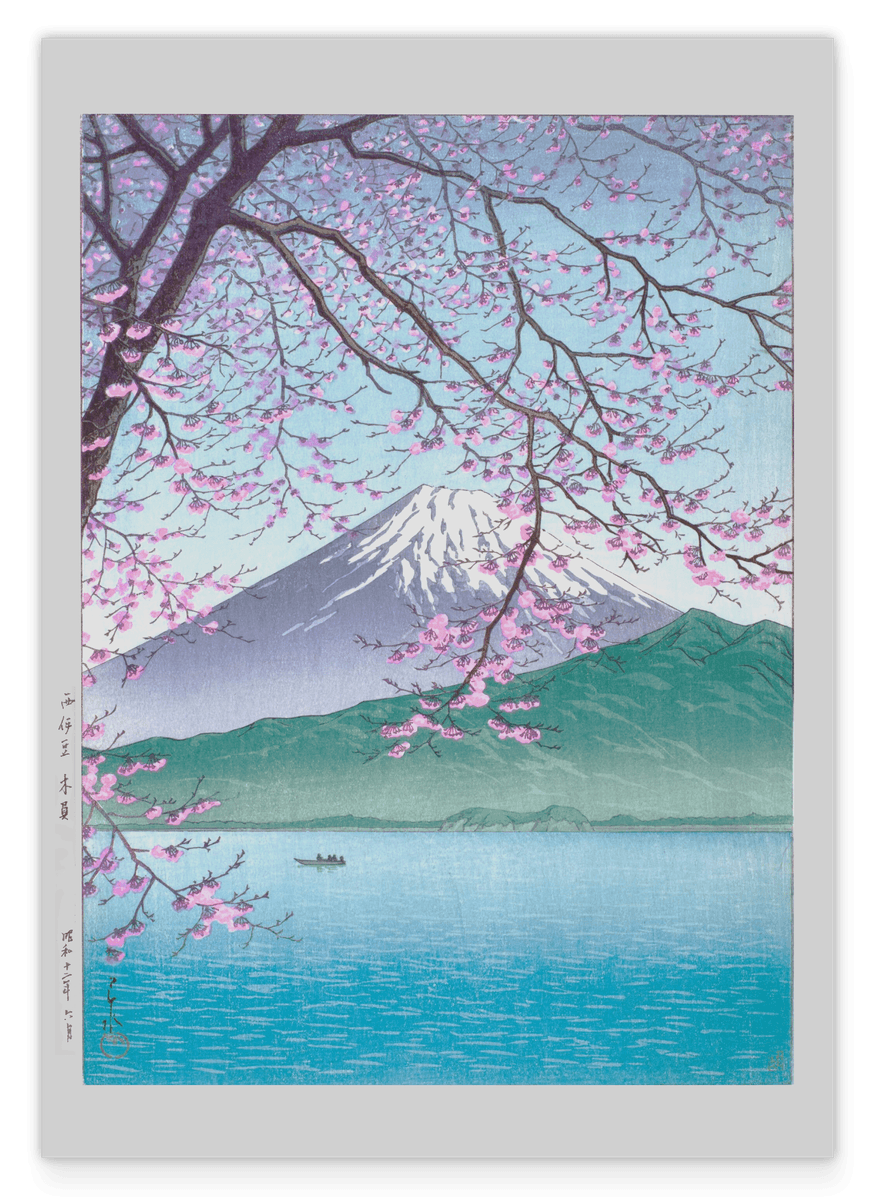 Kawase Hasui - Kirschblüten in Kishio bei West Izu