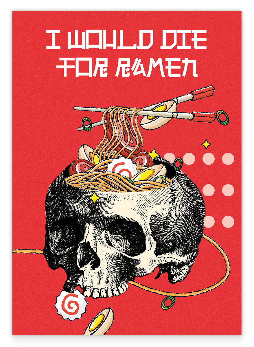 Ramen Nudeln im Totenkopf 