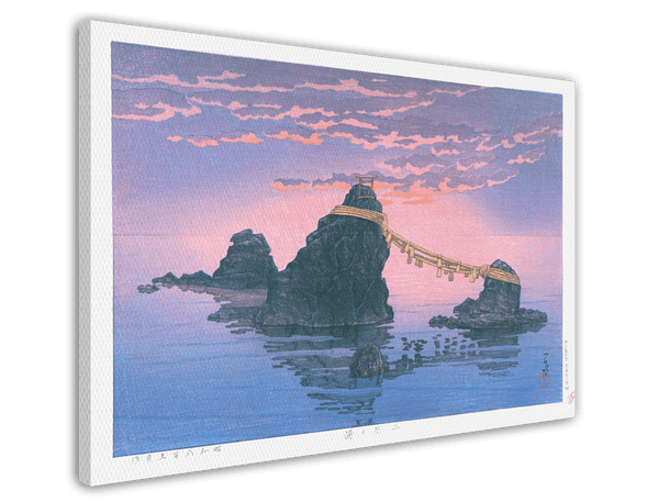 Kawase Hasui - Die verheirateten Felsen von Futamigaura