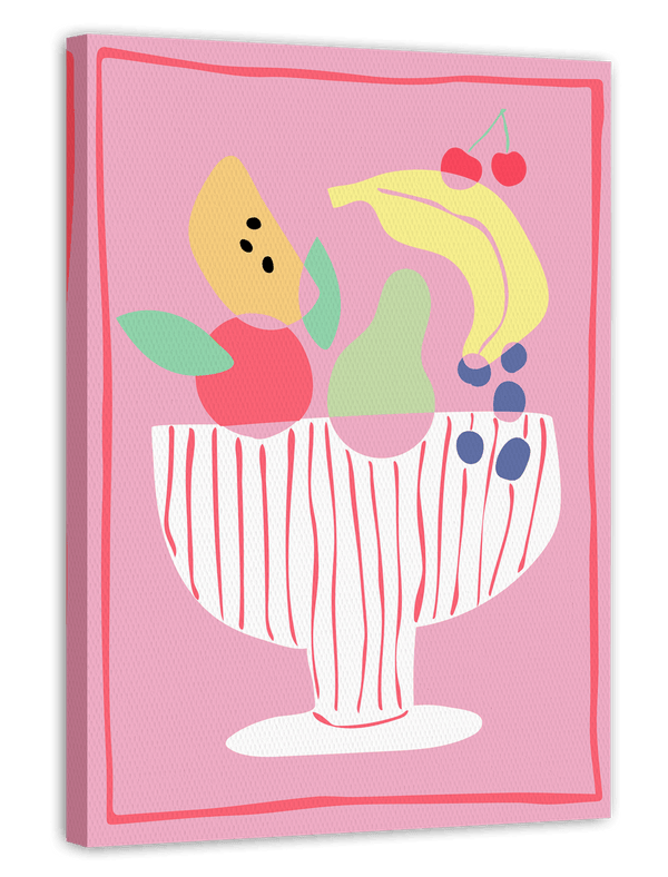 Abstrakter Obstbecher mit bunten Früchten