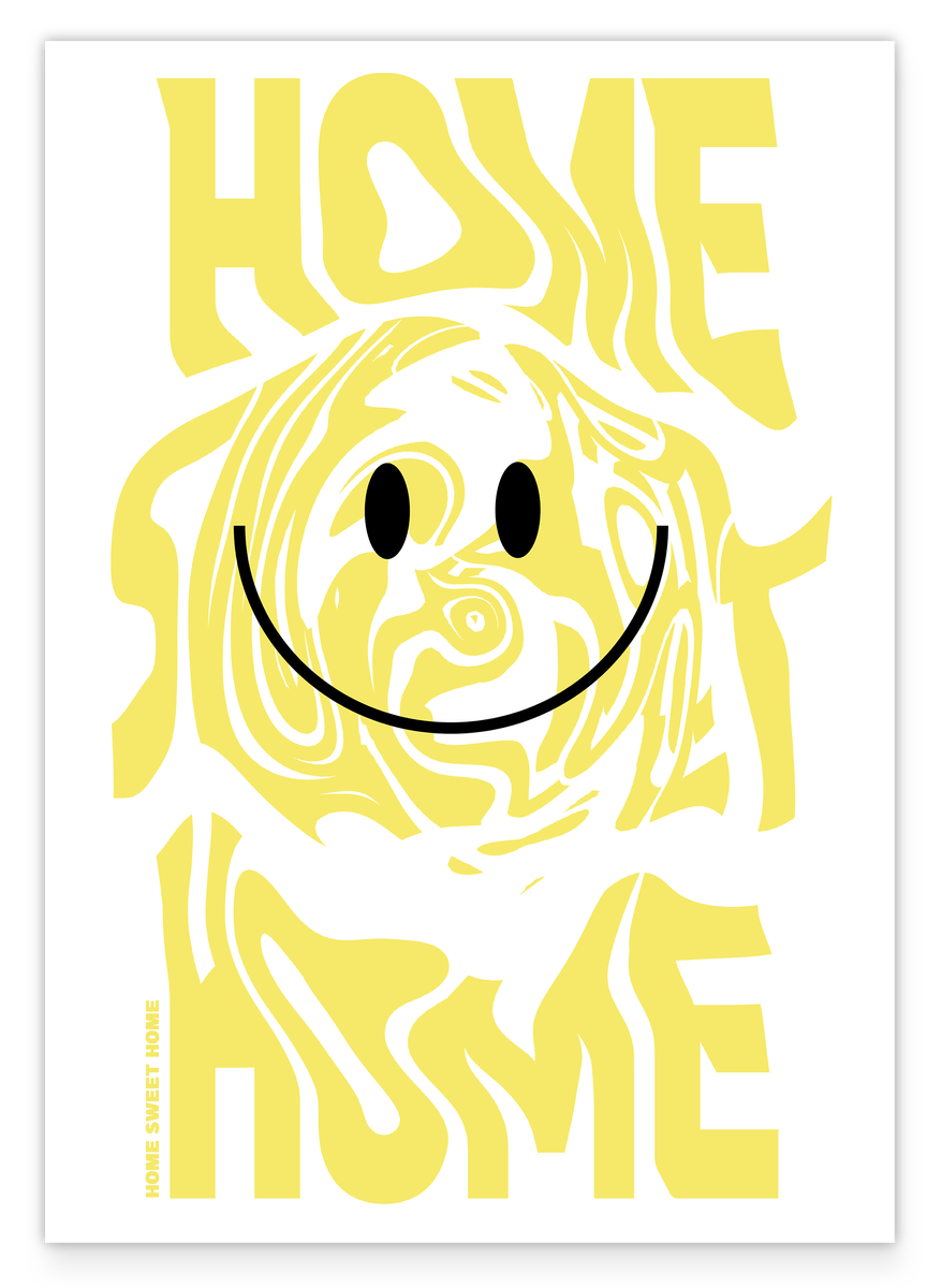 Home Sweet Home mit Smiley im Y2K Stil