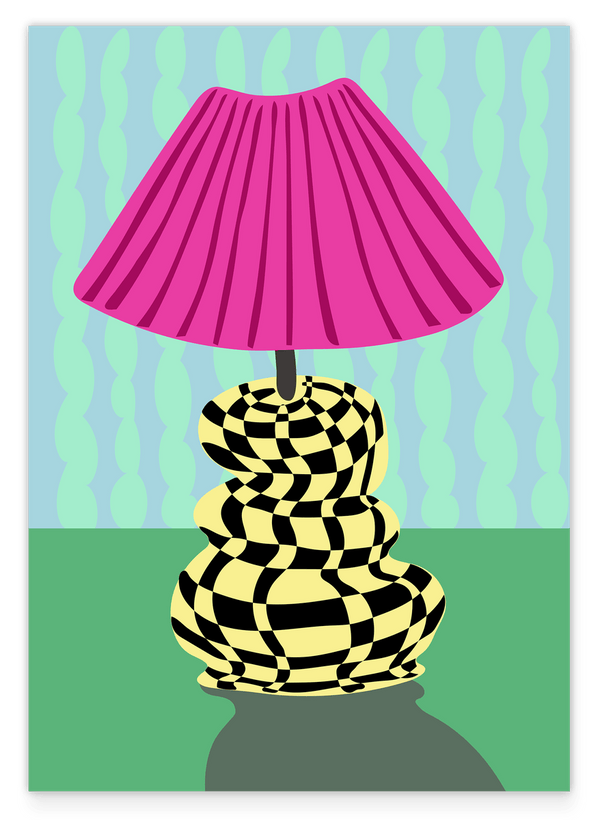 Abstrakte Vase mit Lampenschirm